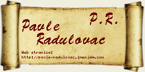 Pavle Radulovac vizit kartica